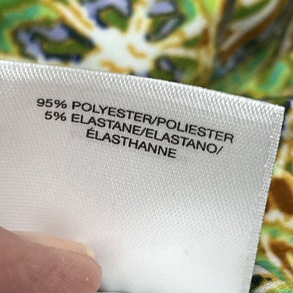 Anne Klein‎ Dress Womens 2 Green Floral Faux Wrap Jersey Knit Surplice Ruched - Picture 12 of 12